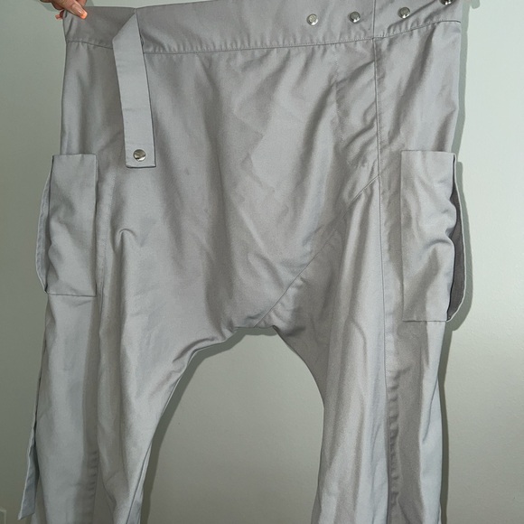 Gray ORTTU Utility/Cargo Pants w/ Adjustable Waist Snap, Ankle Snaps, and Belt - Picture 6 of 8